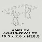 Dining Table with Amplex 28.5" H Metal Table Legs  - 3d drawings