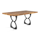 Dining Table with Amplex 28.5" H Metal Table Legs - butcher block table top side white background