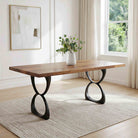 Dining Table with Amplex 28.5" H Metal Table Legs - natural wood table top interior