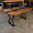 Dining Table with Amplex 28.5" H Metal Table Legs - Epoxy table top Customer Feedback