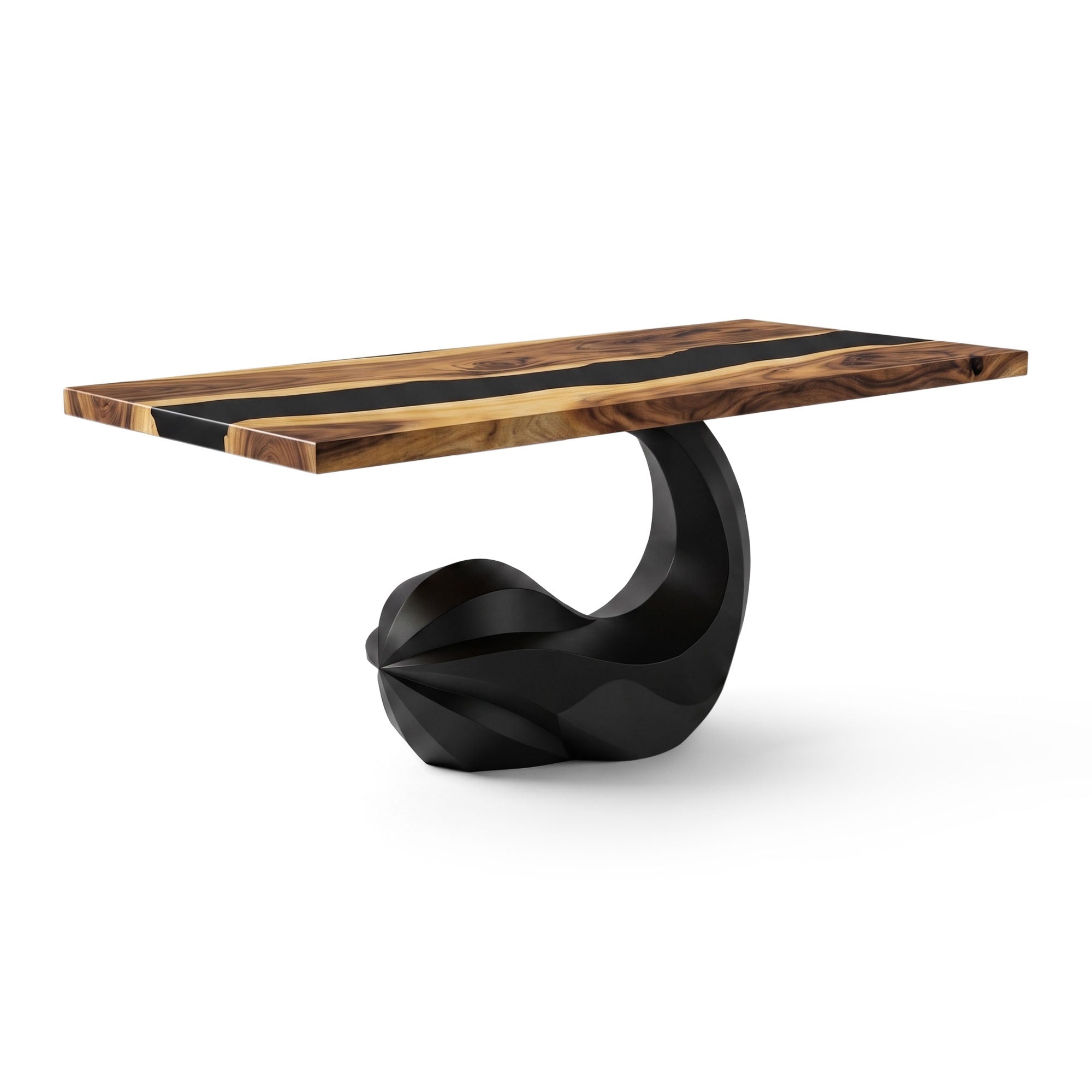 Dining Table with Balena Metal Table Base for Modern Kitchen Room -  white background 
