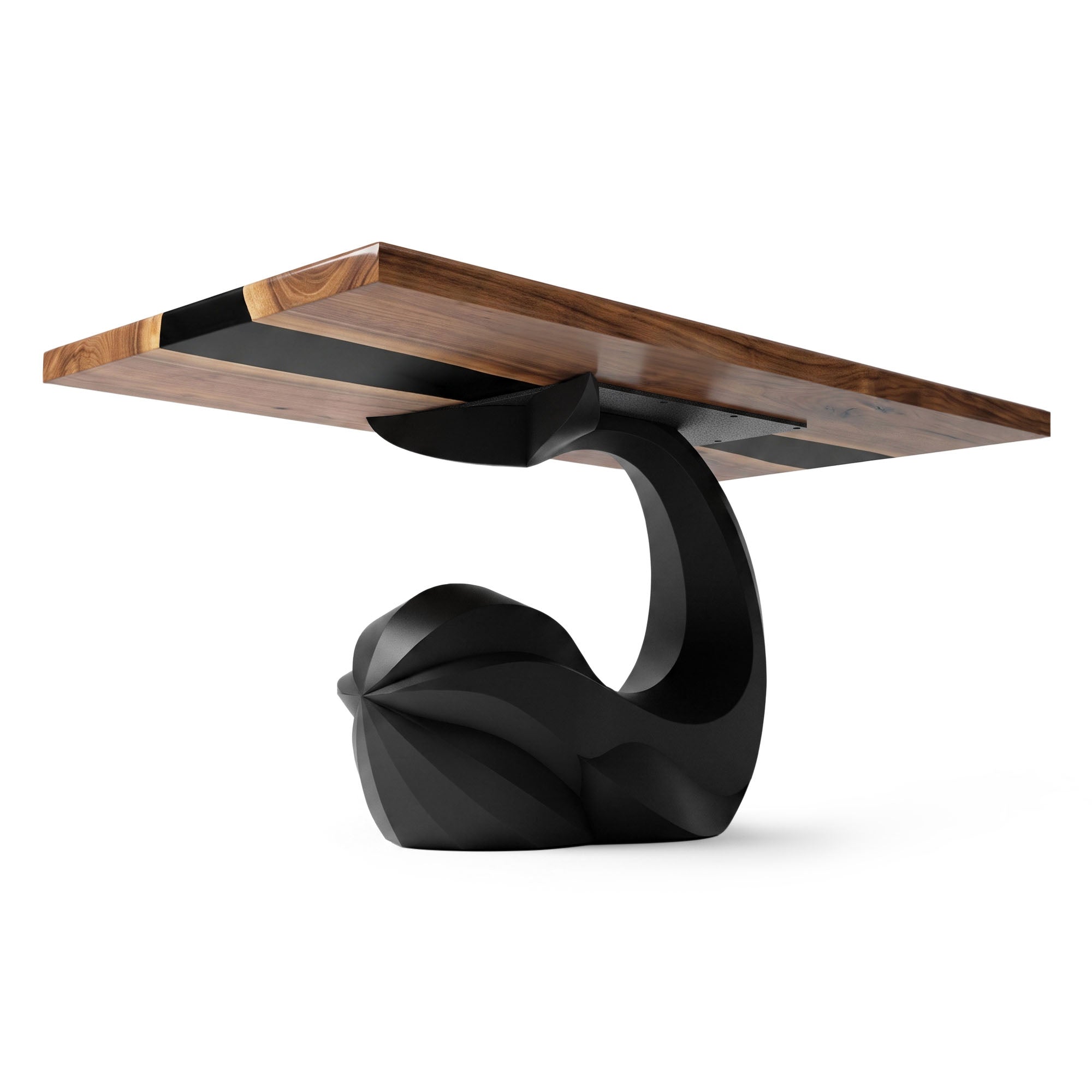 Dining Table with Balena Metal Table Base for Modern Kitchen Room -  white background 