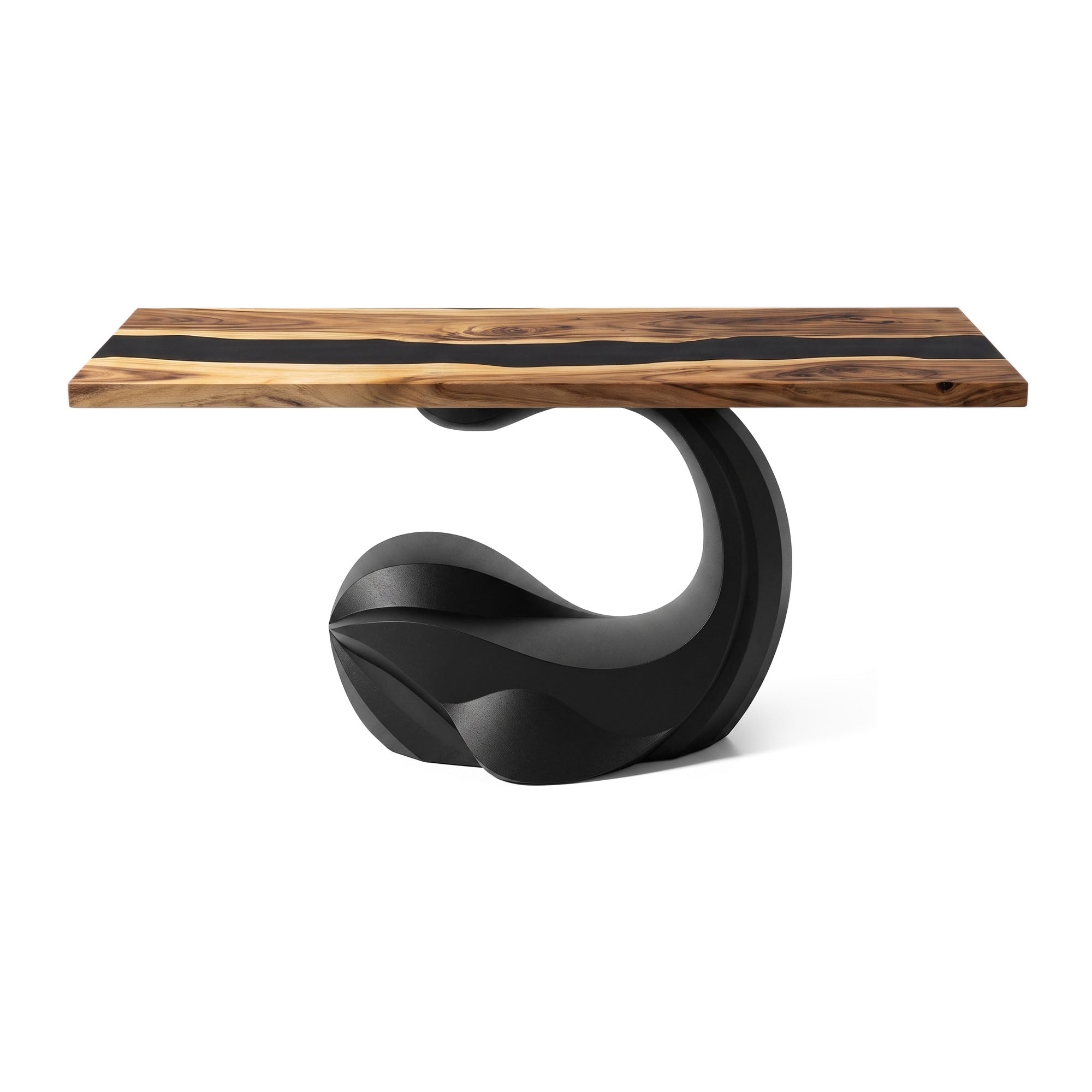 Dining Table with Balena Metal Table Base for Modern Kitchen Room -  white background 