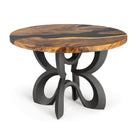 Dining Table with Blosome 28.5" H Metal Table Base  - side white background