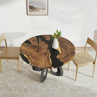Dining Table with Blosome 28.5" H Metal Table Base - interior