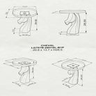 Dining Table with Cheval Metal Table Base for Modern Kitchen - 3d drawings
