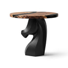 Dining Table with Cheval Metal Table Base for Modern Kitchen - white background 