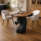 Dining Table with Cheval Metal Table Base for Modern Kitchen - thumb