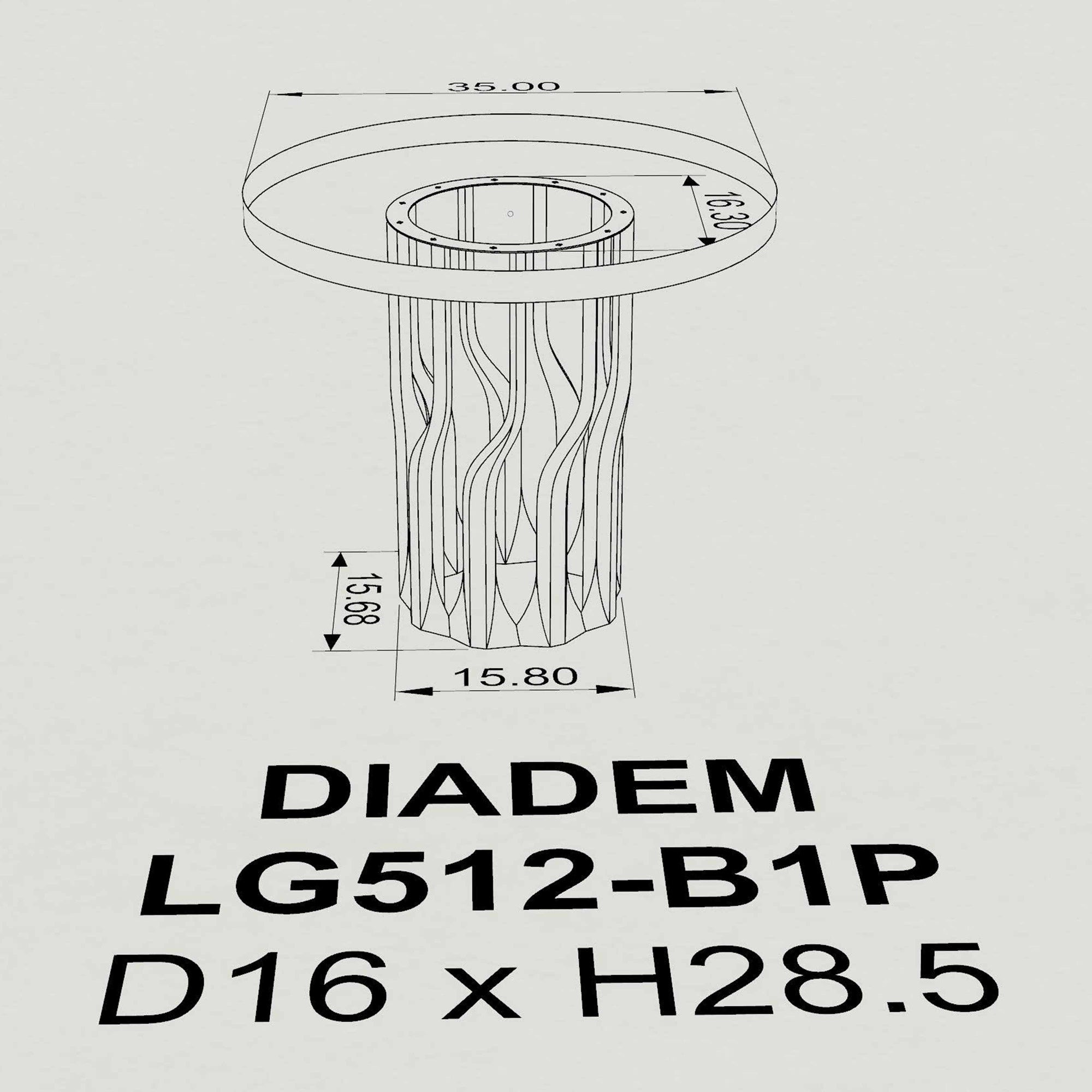 Dining Table with Diadem 28.5" H Metal Table Base - 3d drawings