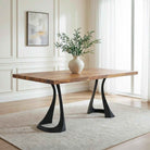 Dining Table with Fello 28.5" H Metal Table Legs - natural wood table top interior