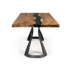 Dining Table with Fello 28.5" H Metal Table Legs - epoxy table top side white background