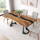 Dining Table with Fello 28.5" H Metal Table Legs - epoxy table top interior