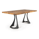 Dining Table with Fello 28.5" H Metal Table Legs - butcher block table top white background