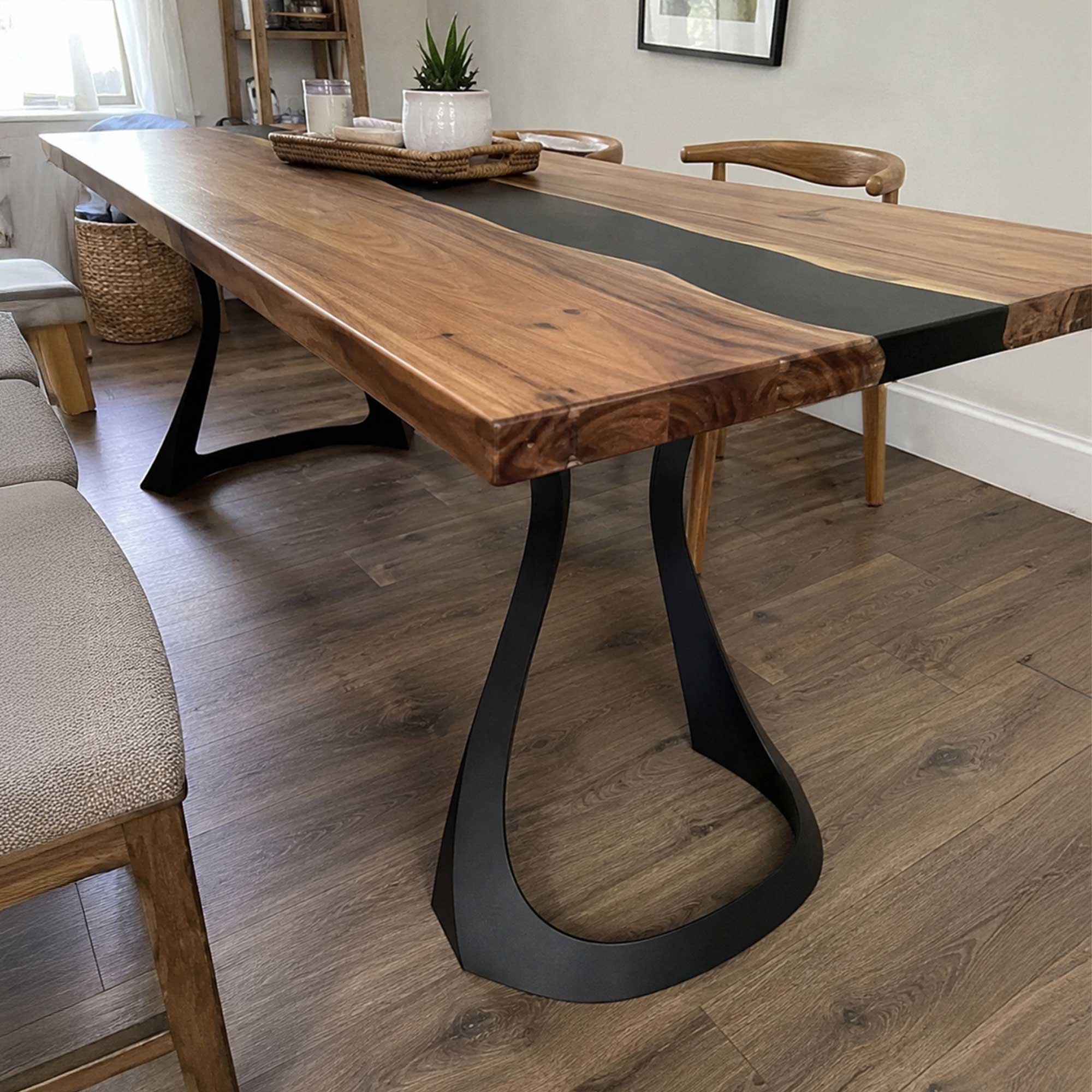 Dining Table with Fello 28.5" H Metal Table Legs - epoxy table top customer feedback
