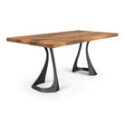 Dining Table with Fello 28.5" H Metal Table Legs - natural wood table top white background