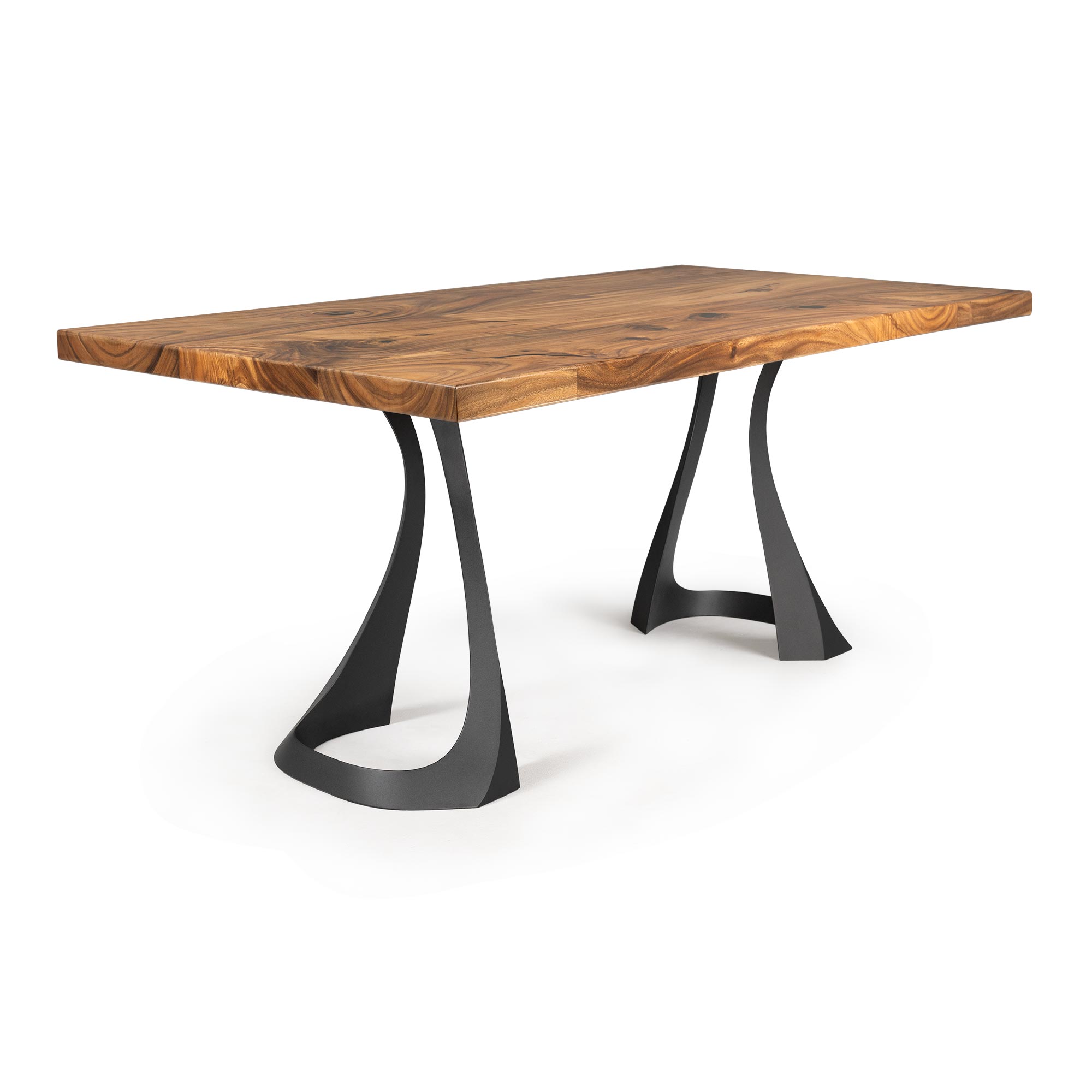 Dining Table with Fello 28.5" H Metal Table Legs - natural wood table top white background