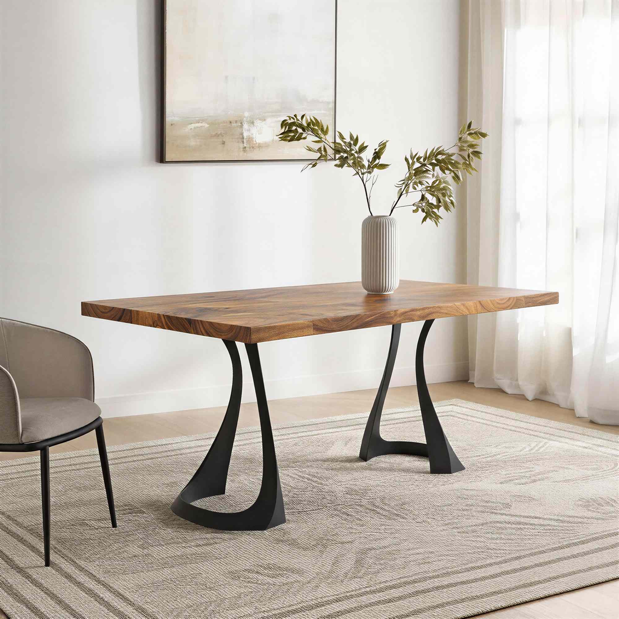 Dining Table with Fello 28.5" H Metal Table Legs - thumb