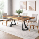 Dining Table with Fello 28.5" H Metal Table Legs - epoxy table top white background