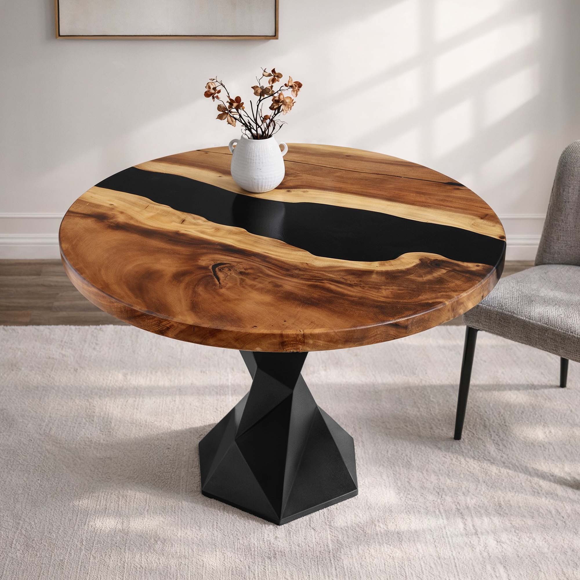 Dining Table with Frost 28.5" H Metal Table Base - interior