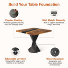 Features of Dining Table with Frost 28.5" H Metal Table Base