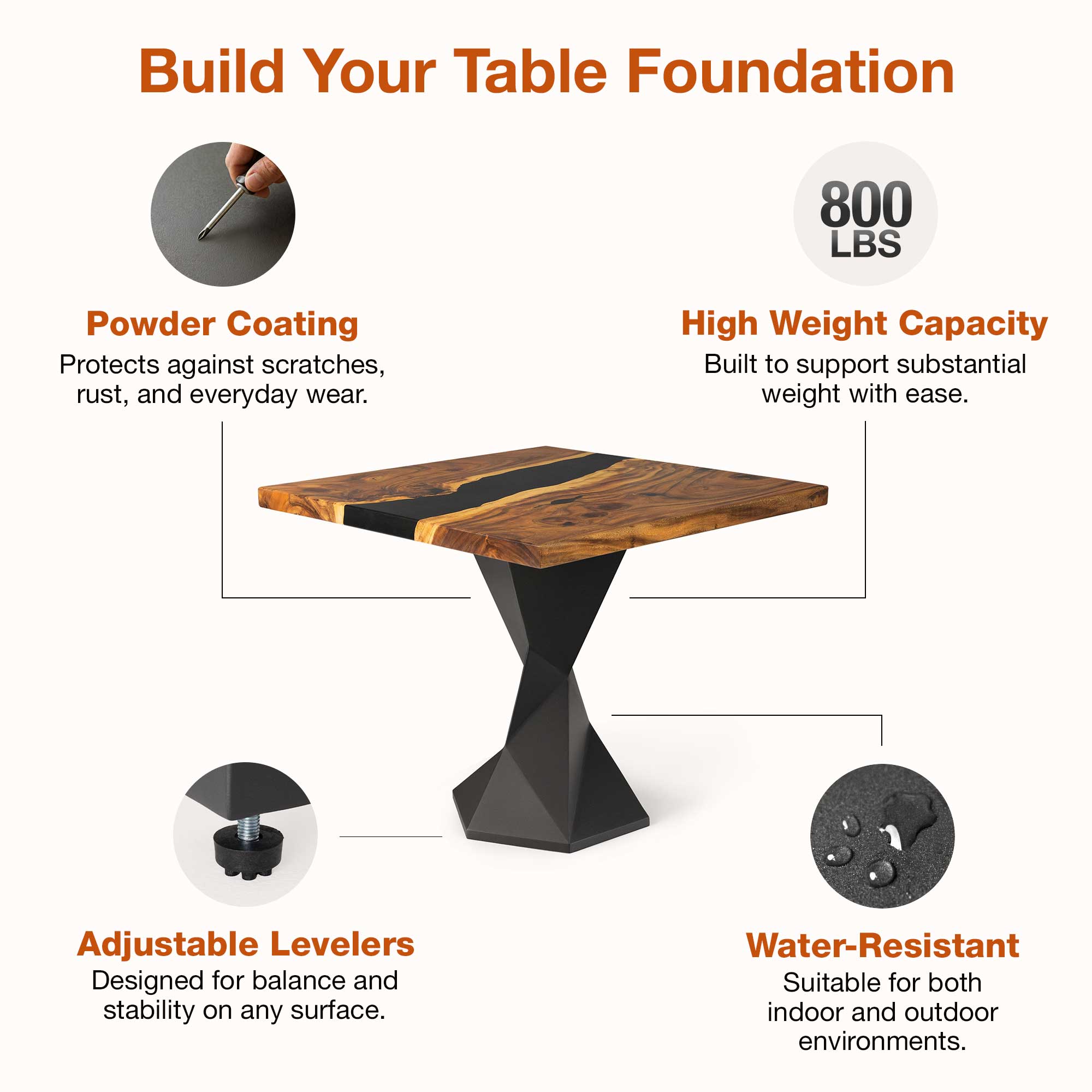 Features of Dining Table with Frost 28.5" H Metal Table Base