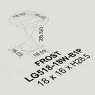 Dining Table with Frost 28.5" H Metal Table Base - front view dimensions 3D drawing