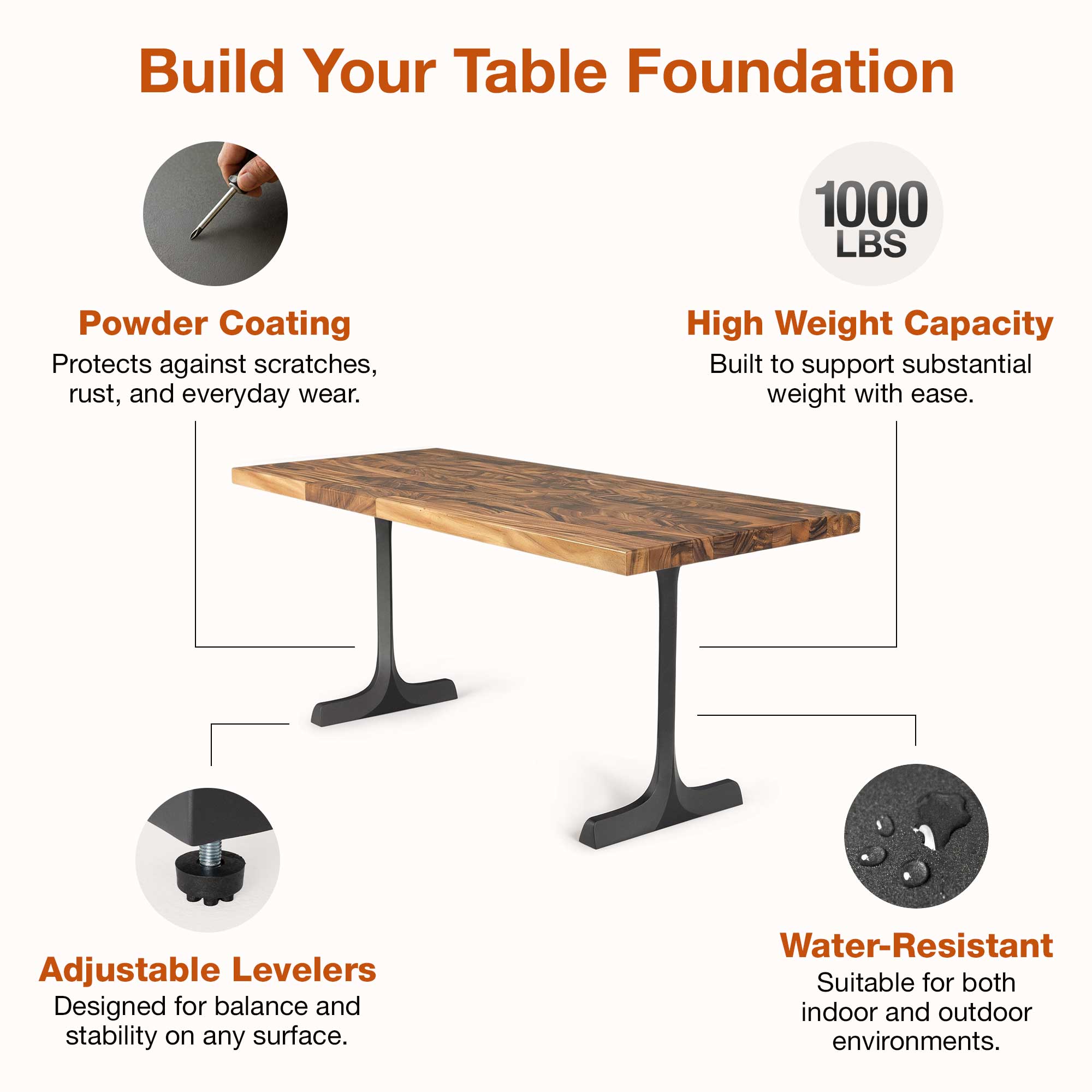 Features of Dining Table with Goblet 28.5" H Metal Table Legs