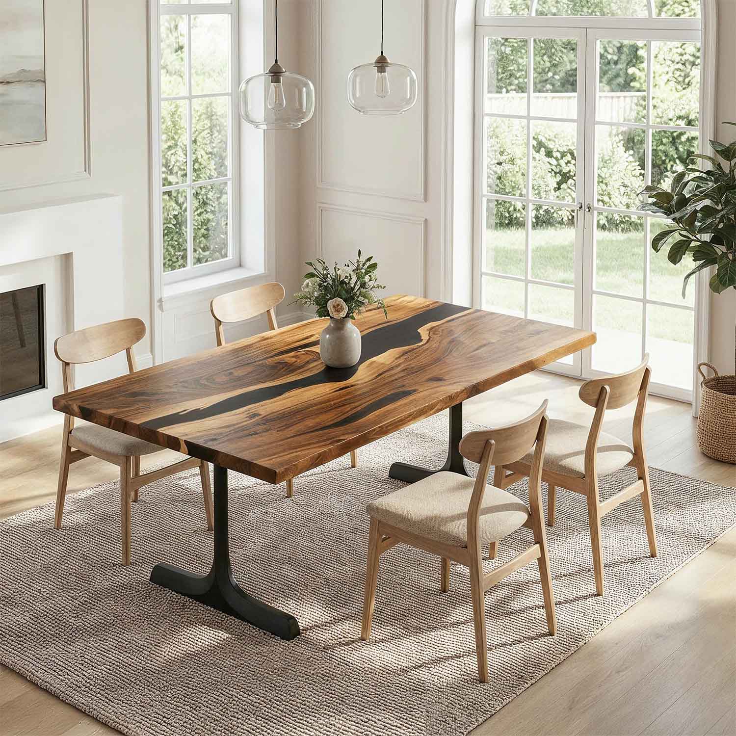 Dining Table with Goblet 28.5" H Metal Table Legs - interior