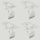 Dining Table with Goblet 28.5" H Metal Table Legs - 3d drawings