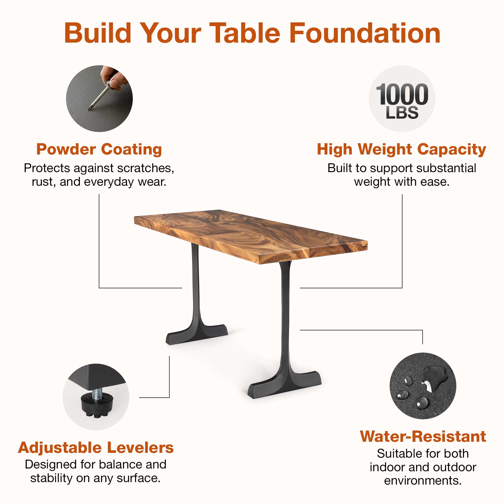 Features of Dining Table with Goblet 28.5" H Metal Table Legs