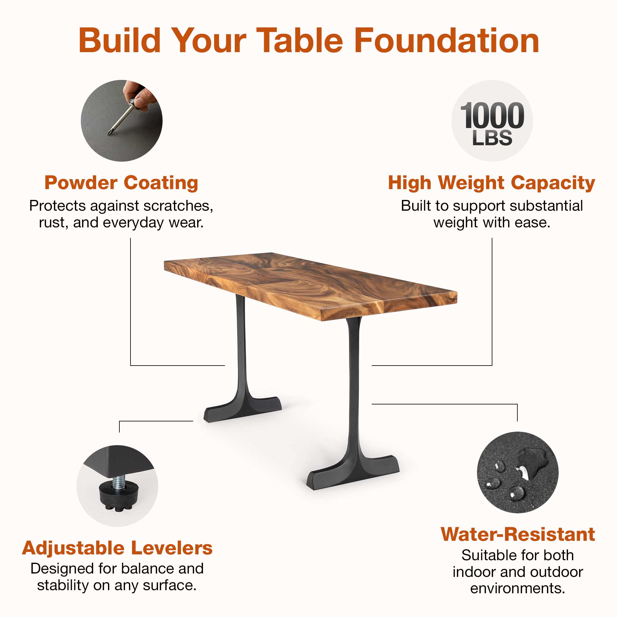 Features of Dining Table with Goblet 28.5" H Metal Table Legs
