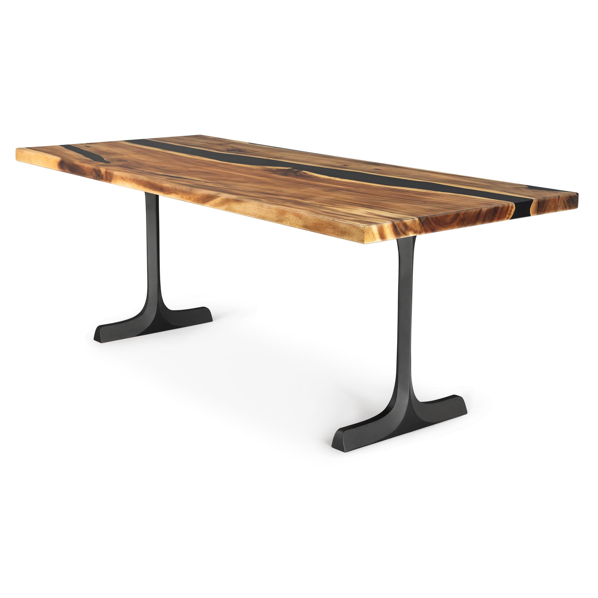 Dining Table with Goblet 28.5" H Steel Table Legs - white background