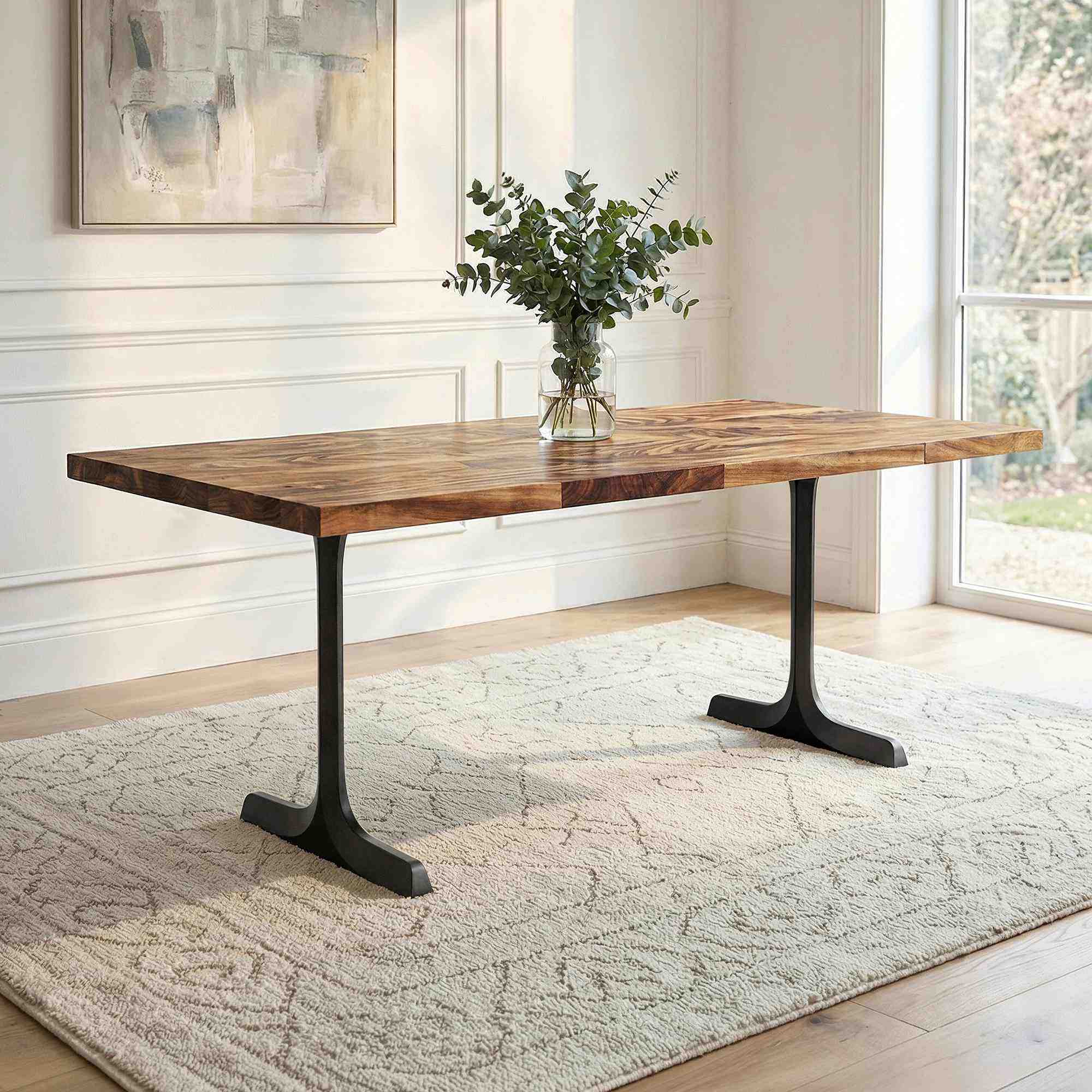 Dining Table with Goblet 28.5" H Steel Table Legs - interior