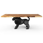 Dining Table with Leo 28.5" H Metal Table Base for Large Rectangular Top - natural wood white background