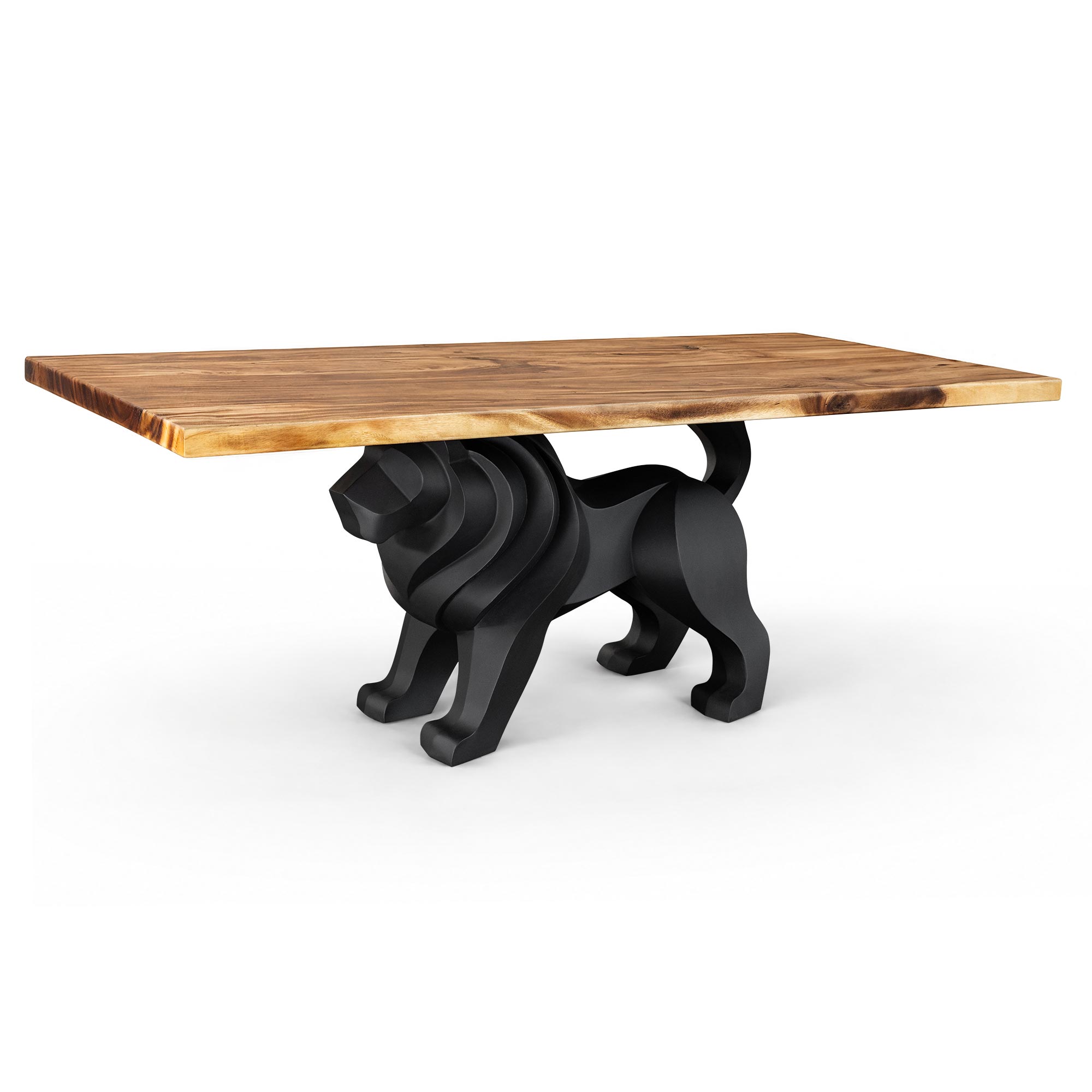 Dining Table with Leo 28.5" H Metal Table Base for Large Rectangular Top - natural wood white background