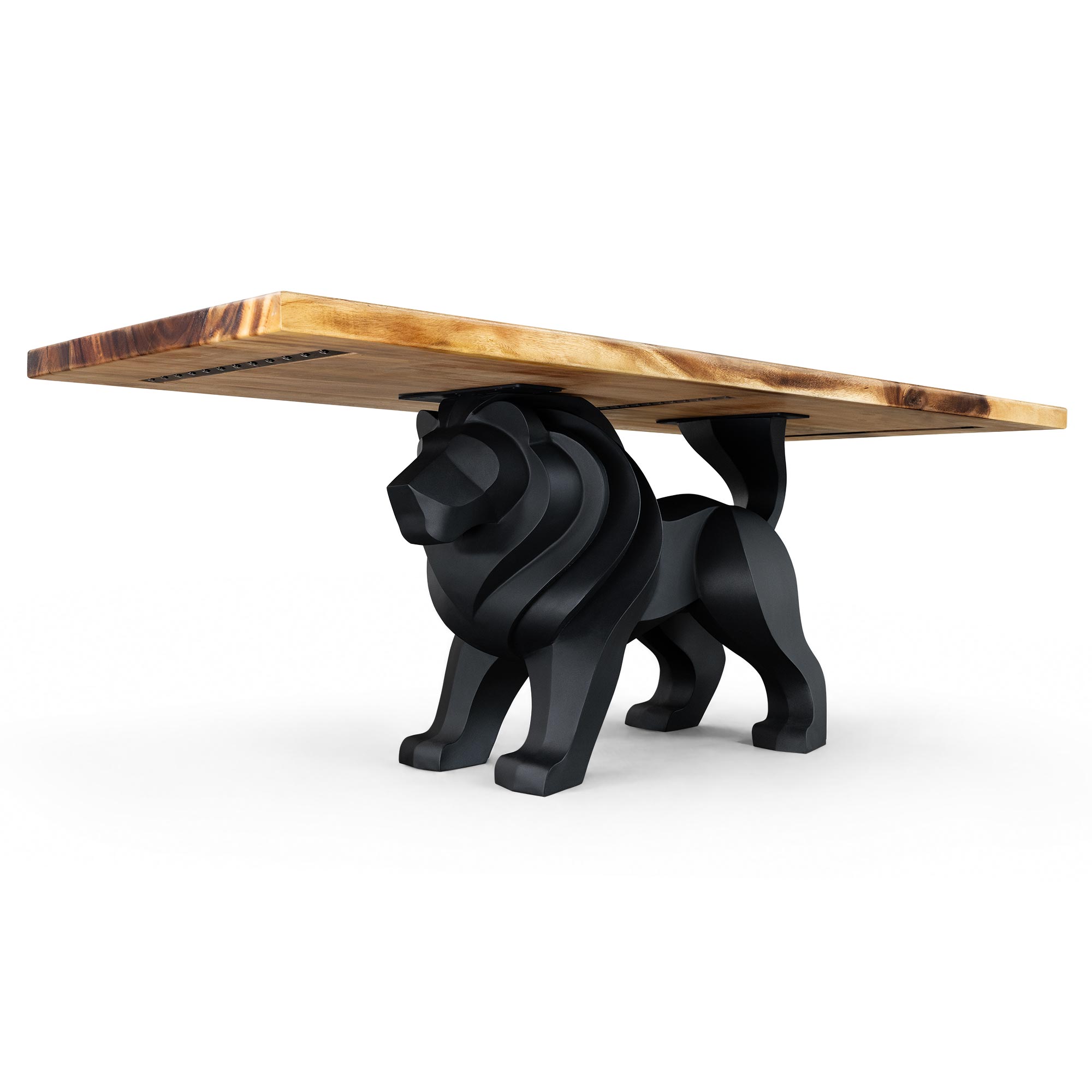 Dining Table with Leo 28.5" H Metal Table Base for Large Rectangular Top - natural wood white background