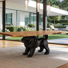 Dining Table with Leo 28.5" H Metal Table Base for Large Rectangular Top - thumb