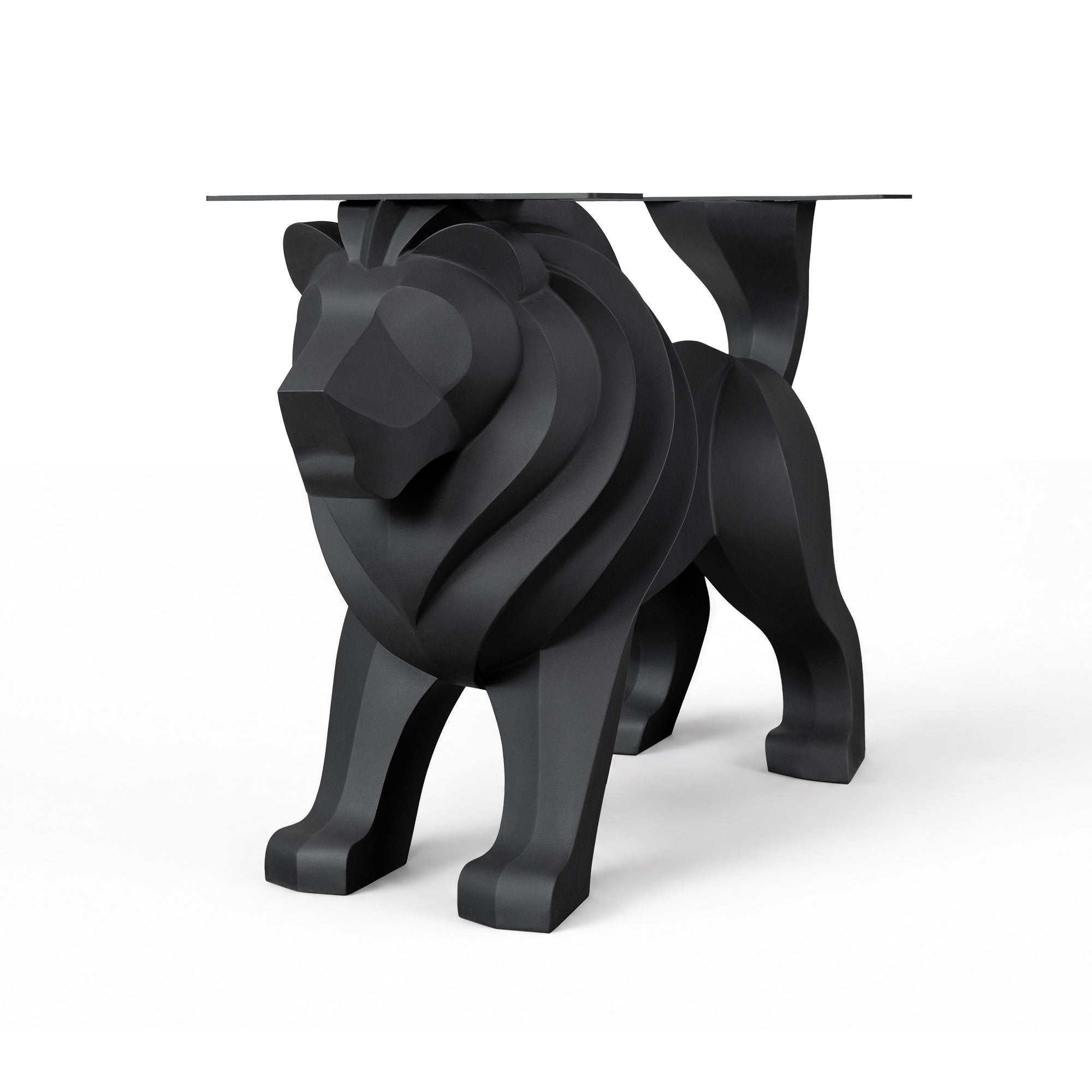 Dining Table with Leo Metal Table Base for Natural Wooden Top - White Background 