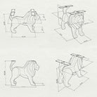 Dining Table with Leo Metal Table Base for Natural Wooden Top - 3d drawings
