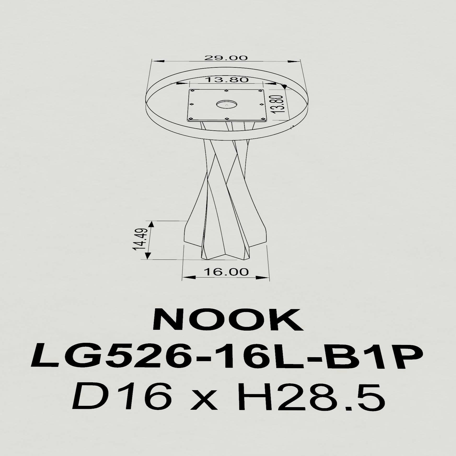 Dining Table with Nook 28.5" H x 16" L Table Base 3d drawings