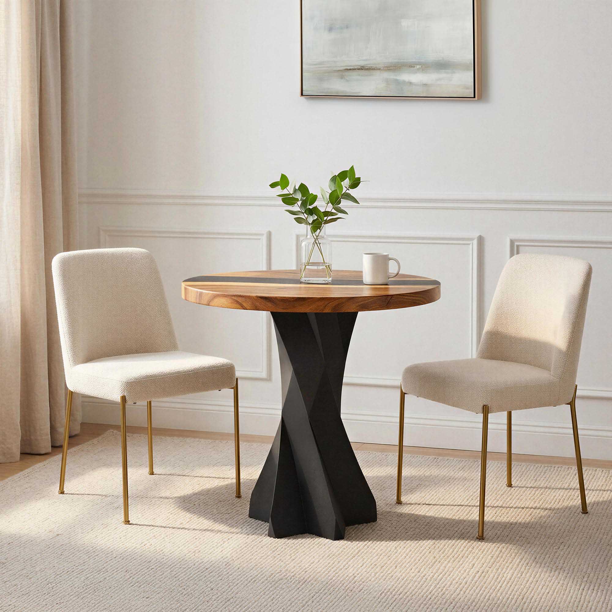 Dining Table with Nook 28.5" H x 16" L Table Base interior