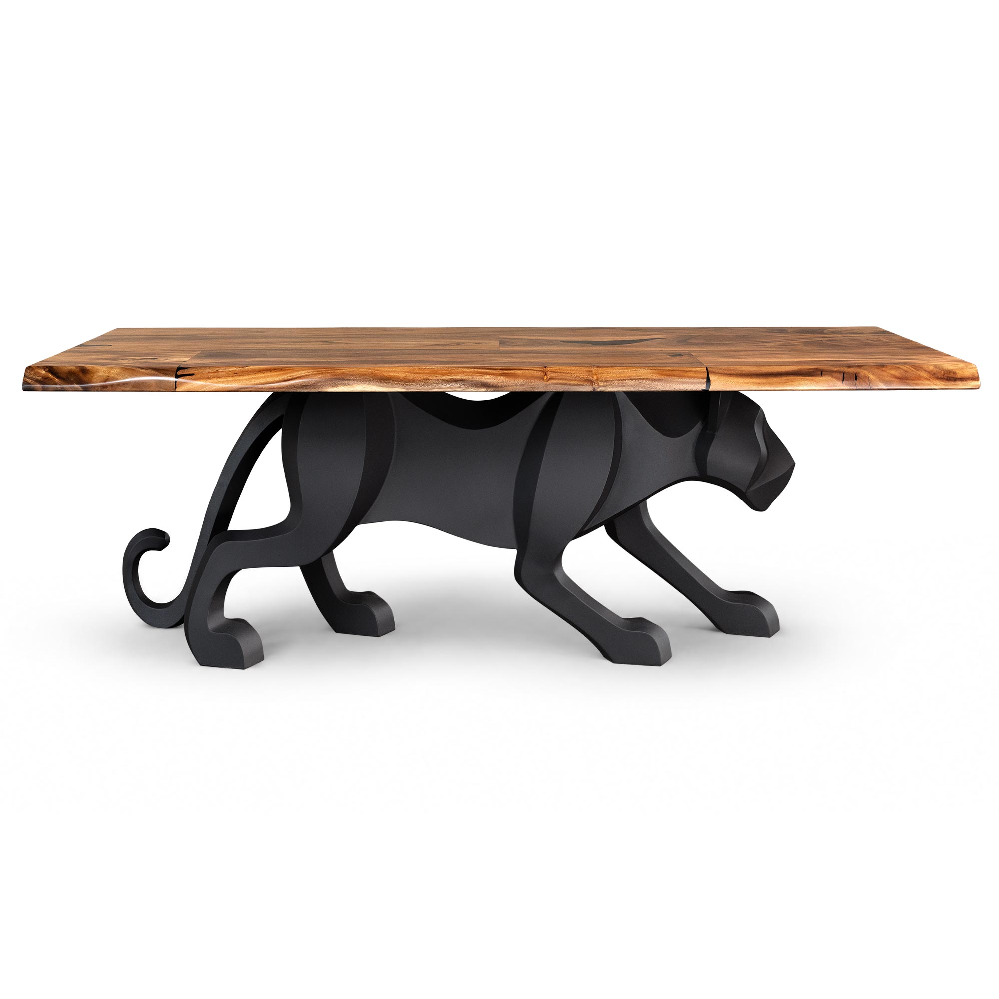 Dining Table with Panthera 28.5" Metal Table Base for Modern Kitchen - Natural tabletop white background