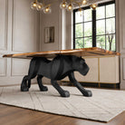 Dining Table with Panthera 28.5" Metal Table Base for Modern Kitchen - Natural tabletop interior