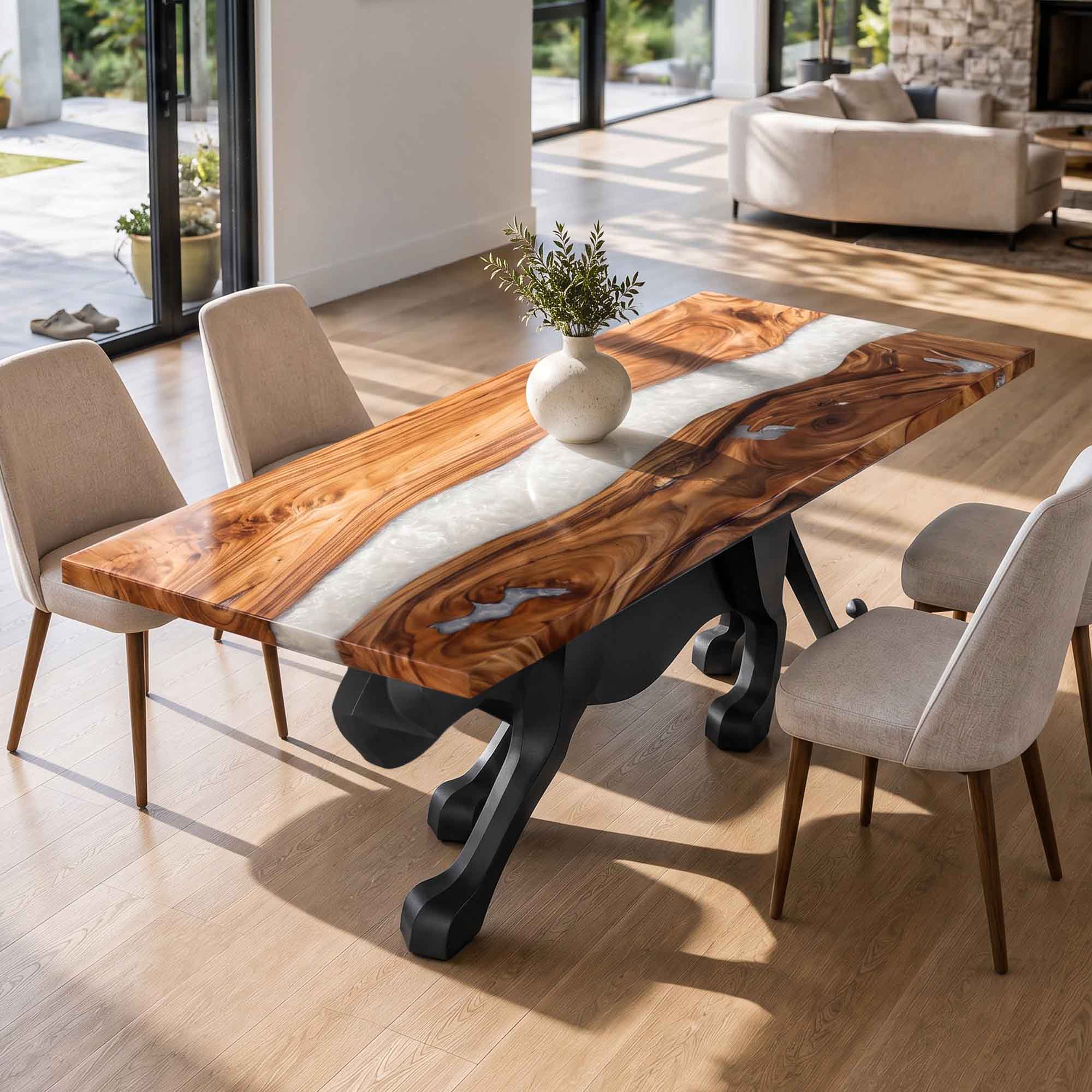 Dining Table with Panthera 28.5" Metal Table Base for Modern Kitchen - Interior