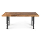 Dining Table with Pascal 28.5" H Metal Table Base - butcher block table top center white background