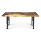 Dining Table with Pascal 28.5" H Metal Table Base - epoxy table top center white background