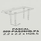 Dining Table with Pascal 28.5" H Metal Table Base - 3d drawings