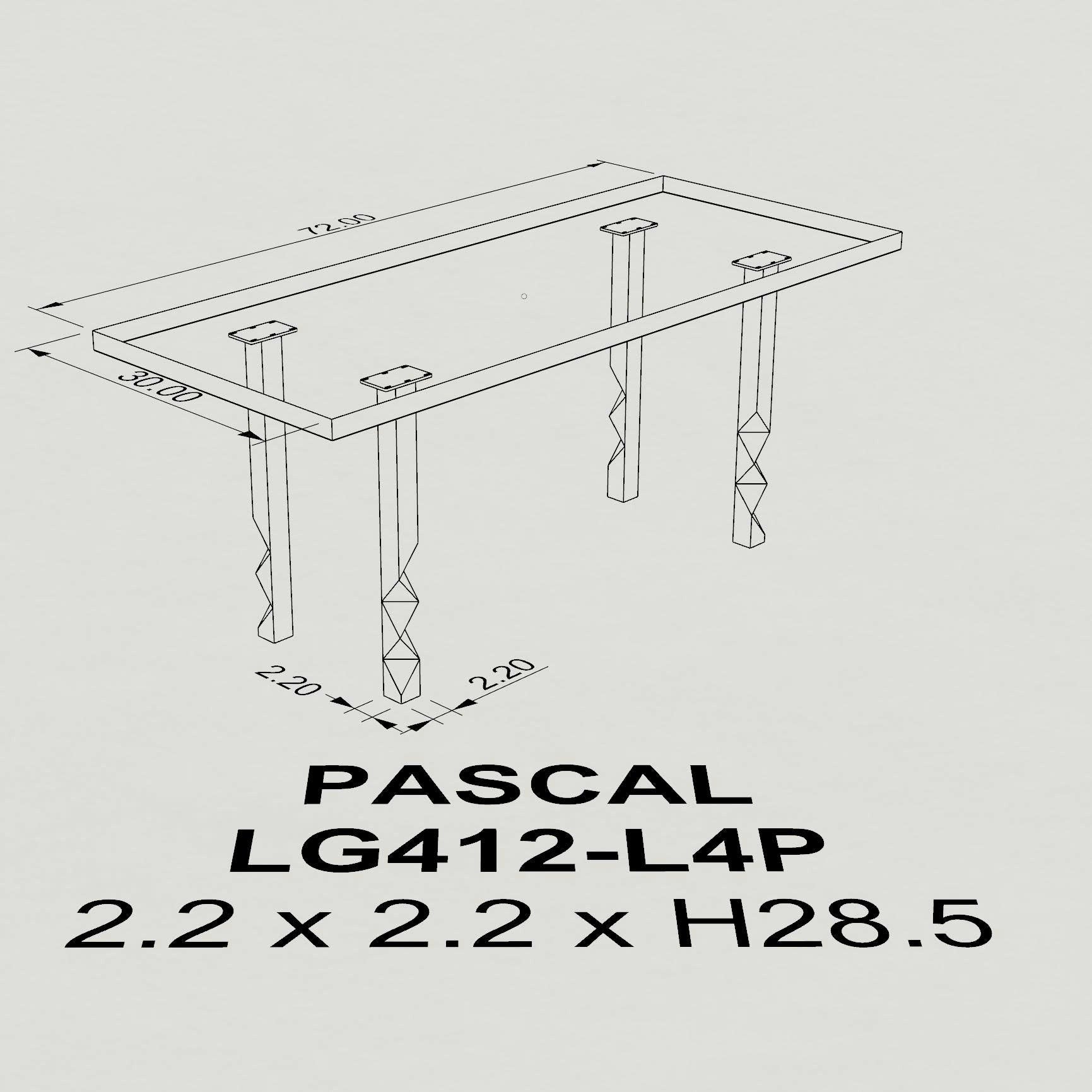 Dining Table with Pascal 28.5" H Metal Table Base - 3d drawings