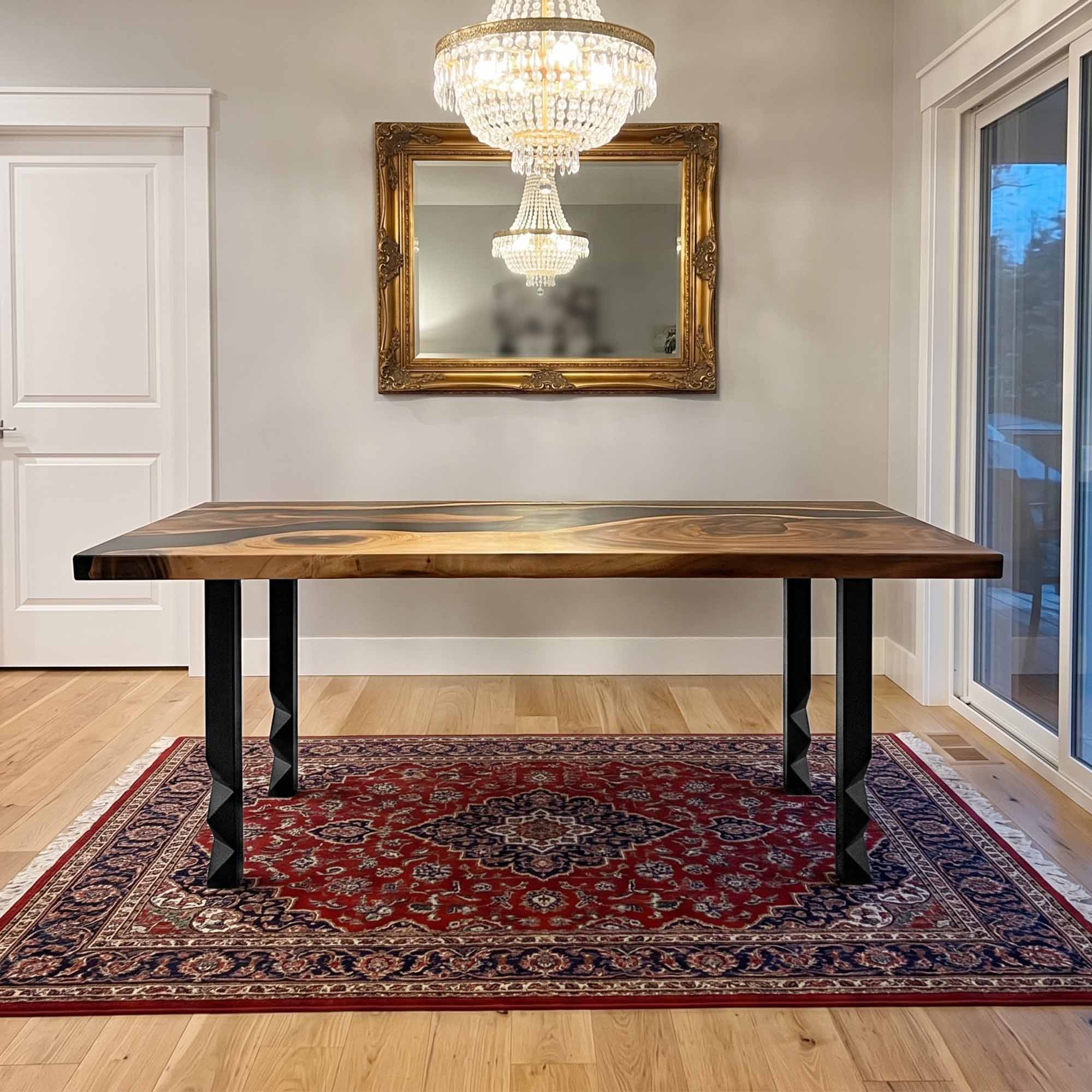 Dining Table with Pascal 28.5" H Metal Table Base - epoxy table top Customer feedback