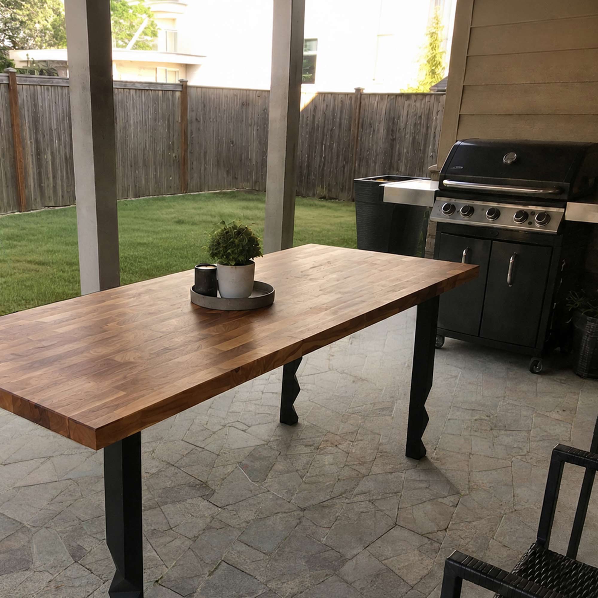 Dining Table with Pascal 28.5" H Metal Table Base - butcher block table top Customer feedback